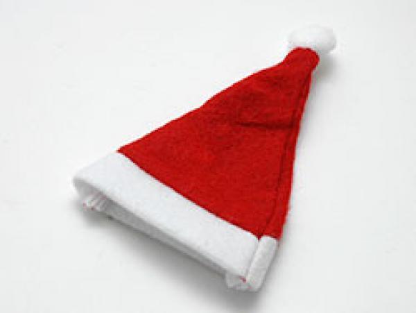 Weihnachtsmann Mütze Mini 12cm mit Bommel