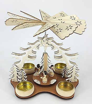 Weihnachtspyramide Teelicht Engel Figuren 22,5cm
