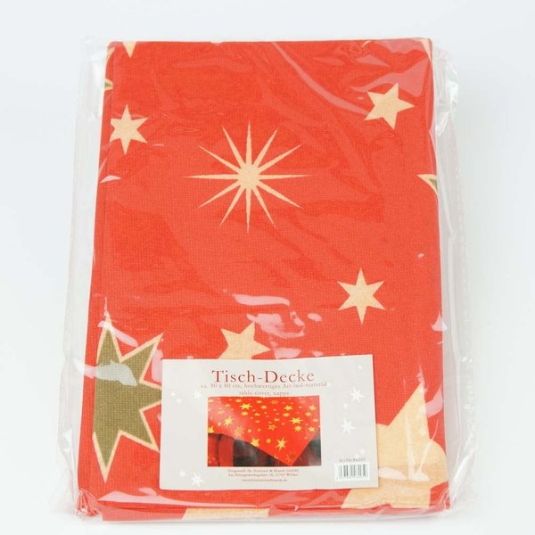 Weihnachts Tischdecke 80x80cm mit Sternen Mitteldecke grün /rot