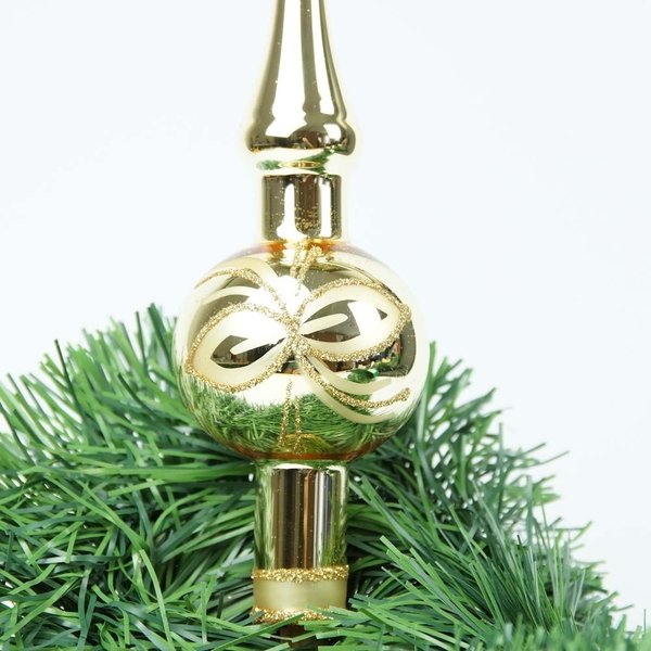 Glasbaumspitze Gold mit Gold Dekor Thüringer Glasschmuck