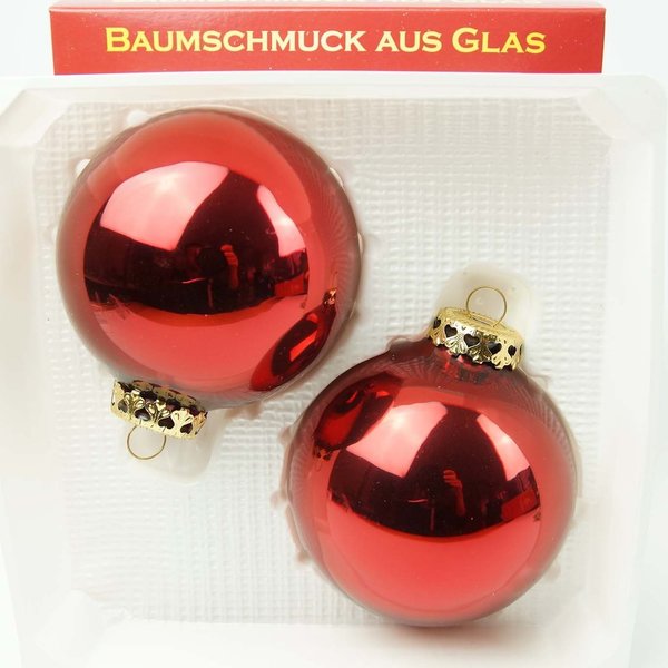 Weihnachtskugeln /Glocken Thüringen Christbaumschmuck Bordeaux glänzend