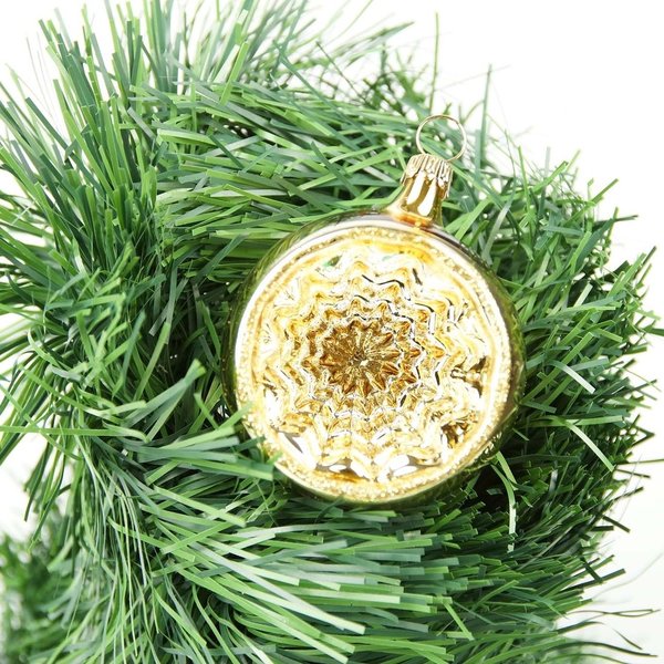 Weihnachtskugeln Reflex aus Glas Thüringen Christbaumschmuck  gold
