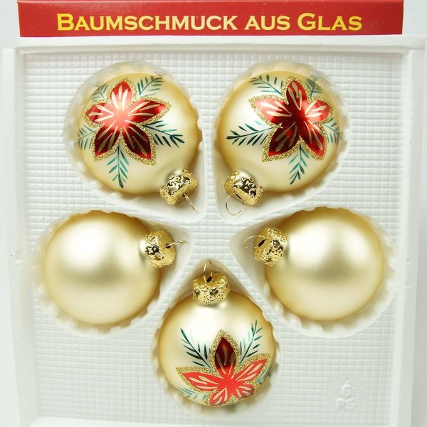 Weihnachtskugeln-Glocken Thüringen Christbaumschmuck champagner Weihnachtsstern