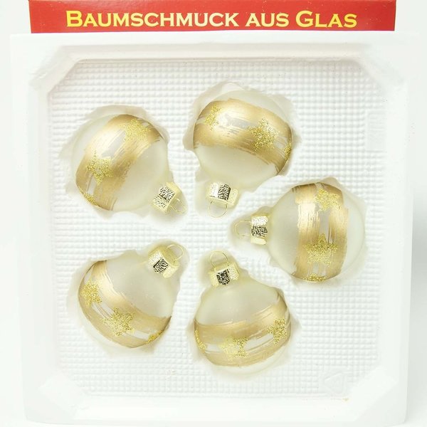 Christbaumkugeln Thüringen Christbaumschmuck Milchglas Gold Deko