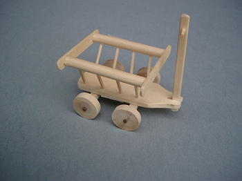 Leiterwagen Mini 6,5cm Miniatur Holz Bauernwagen