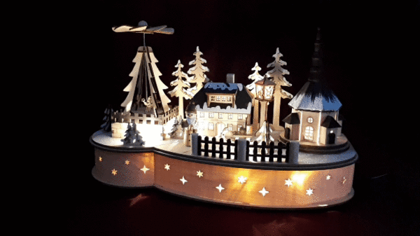 LED Lichtersockel Lichterbogen drehende Weihnachtspyramide Seiffner Weihnachtsdorf