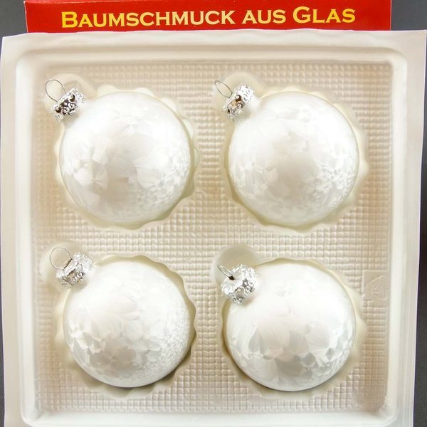 Weihnachtskugeln Thüringen Eis-Weiß Eislack Christbaumschmuck