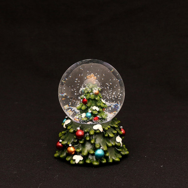 LED Schneekugel mit Beleuchtung Weihnachtsbaum Ø 5cm Farbwechsel
