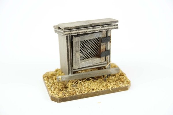 Hasenstall Mini 7cm Miniatur Holz Krippenzubehör