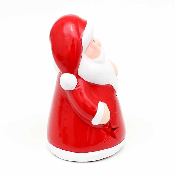 LED Keramik Schneemann/Weihnachtsmann Figur beleuchtet