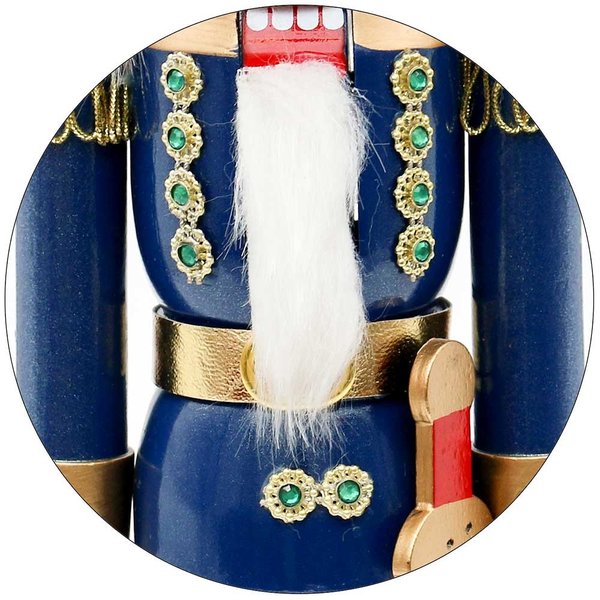 Nussknacker Blau 35cm Deko Figur Soldat