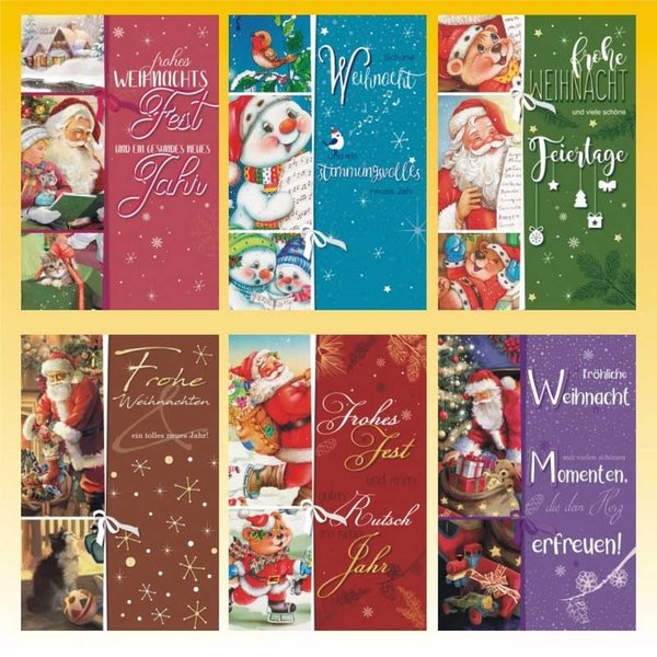 6 Stück Weihnachtskarten mit Briefumschlag Weihnachtsbär