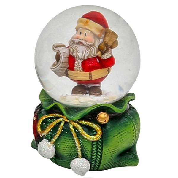 Schneekugel Ø 4,5cm Geschenkesack mit Weihnachtsmann 4 Farben Wählbar