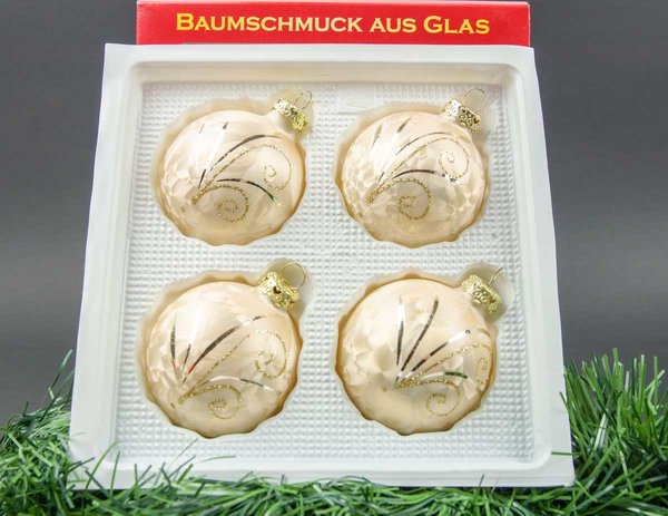 Weihnachtskugeln Eis-Champagner Eislack Silber-Gold Deko Thüringen