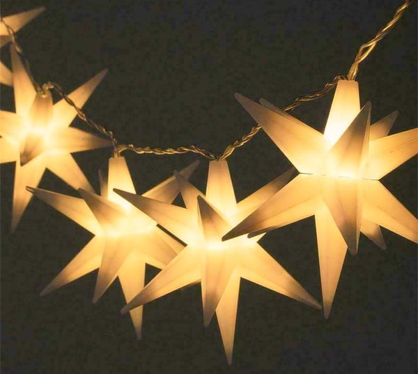 LED Sternenkette 10 Sterne 3D Weihnachtssterne Lichterkette