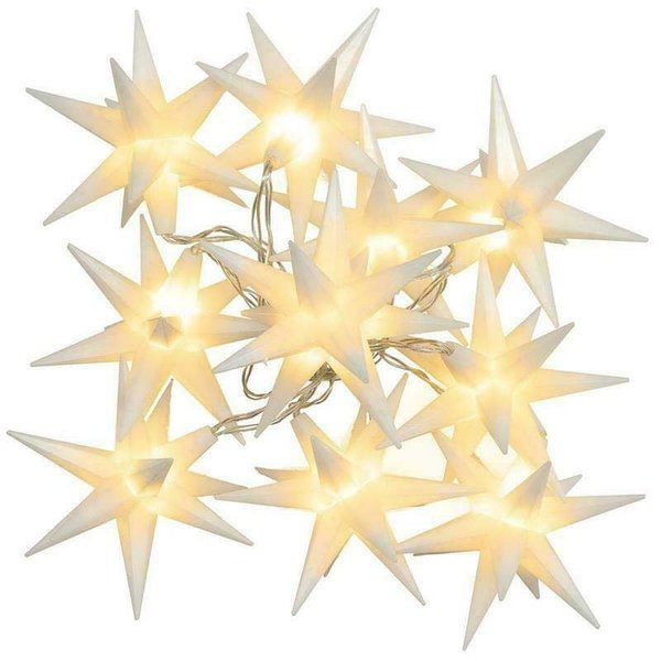 LED Sternenkette 10 Sterne 3D Weihnachtssterne Lichterkette bodentiefe Fenster
