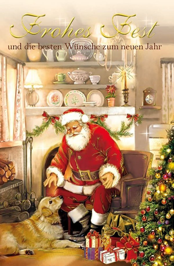 100er Set 8 Motive Weihnachtskarten mit Umschlag - Weihnachtmann