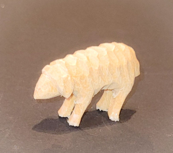Schaf geschnitzt 3cm Holz Miniatur Tier geschnitzt